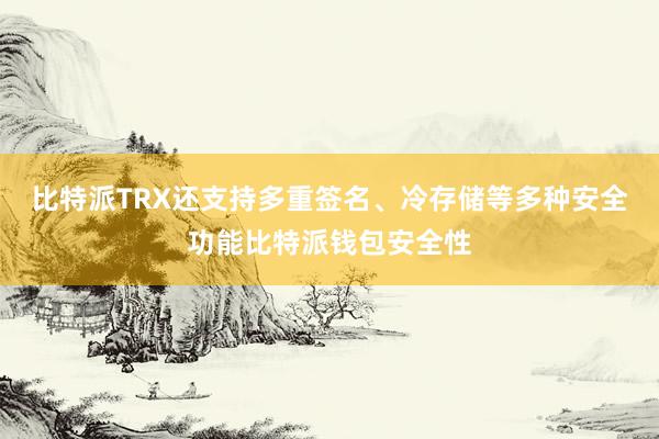 比特派TRX还支持多重签名、冷存储等多种安全功能比特派钱包安全性