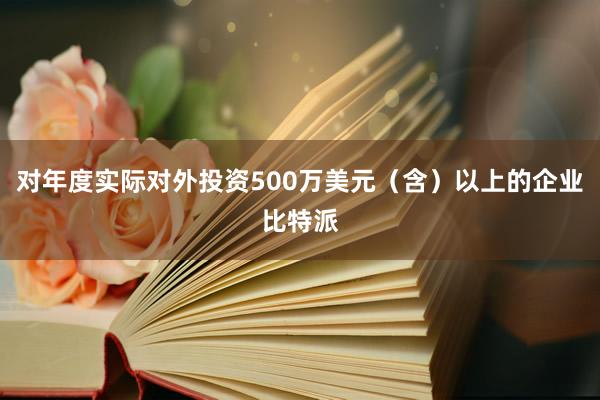 对年度实际对外投资500万美元（含）以上的企业比特派