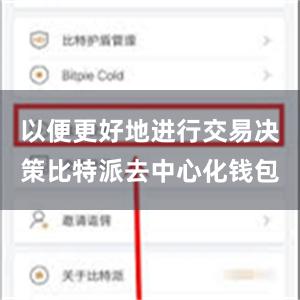 以便更好地进行交易决策比特派去中心化钱包