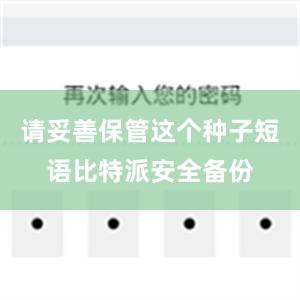 请妥善保管这个种子短语比特派安全备份